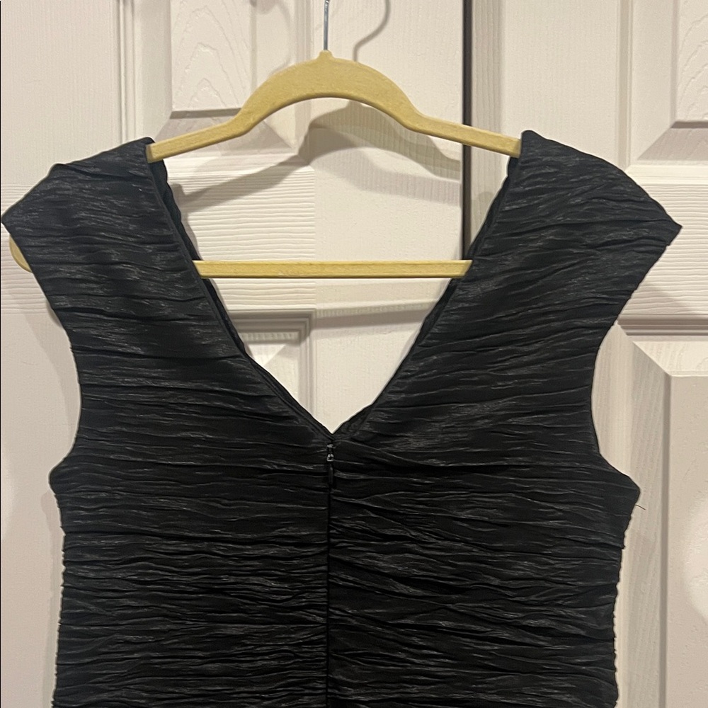 S.L. Fashions Elegant Black Ruched Midi Dress - Picture 9 of 12